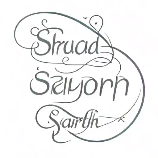 the names written - Sruthi, Saeyon, Sarah tattoo design idea