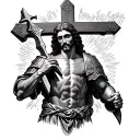 Luke 1 v 37 with cross and Jesus in it with the armor tattoo design idea