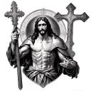 Luke 1 v 37 with cross and Jesus in it with the armor tattoo design idea