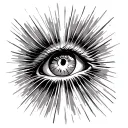 eye around the light rays tattoo design idea