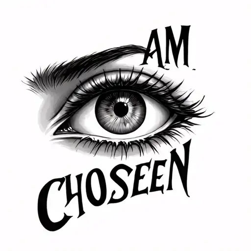"AM CHOSEN" All Seeing Eye tattoo design idea