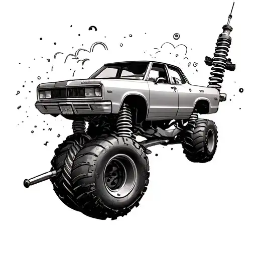 3D vehicle shock absorber and that in the rings there are characters from the videogames and cartoons of the 80s and 90s tattoo design idea