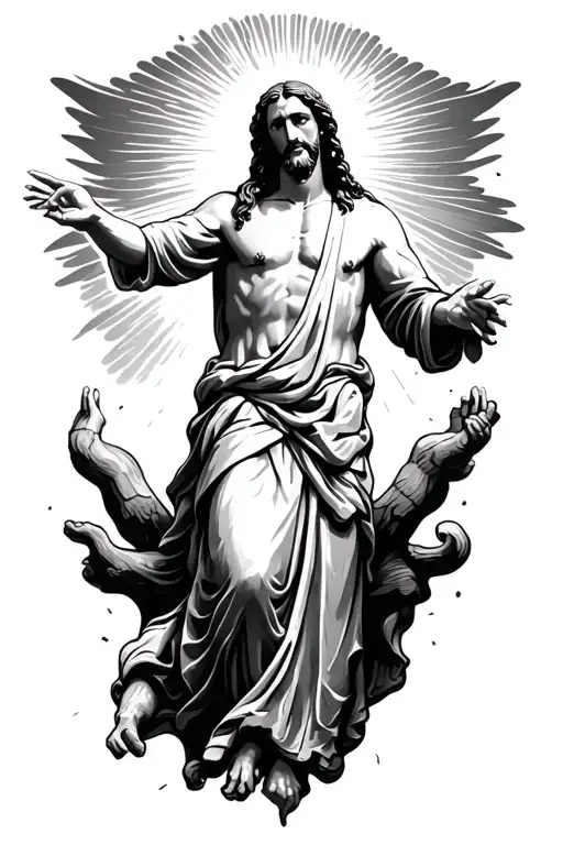 jesus shining over the world tattoo tattoo design idea