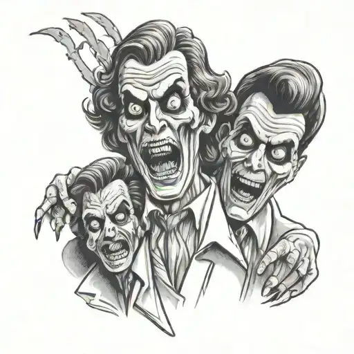 70s late night show horror style "We'll be right back" screen tattoo design idea