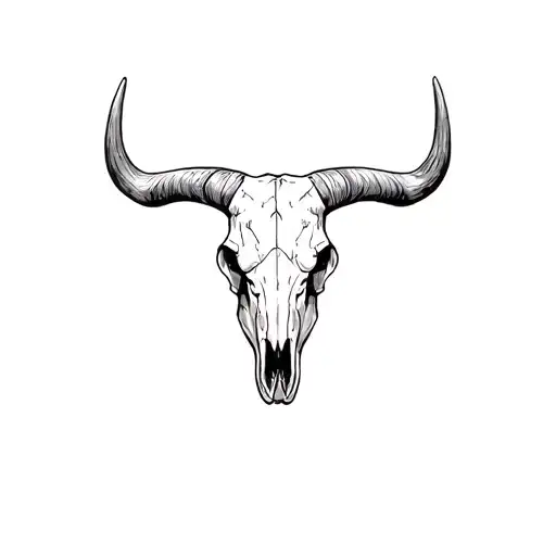 longhorn bull skull tattoo design idea