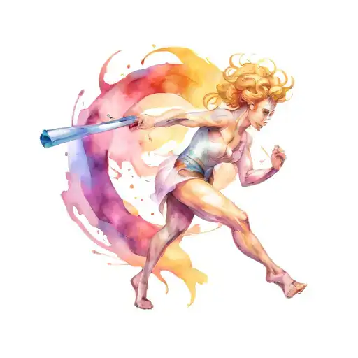trans pride warrior fights tattoo design idea