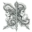 aries and libra  tattoo design idea