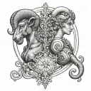 aries and libra  tattoo design idea