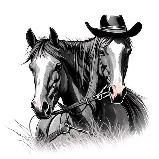 Cowboy And Horse tattoo design idea