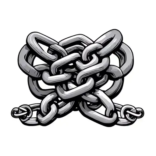3 linked chains tattoo design idea