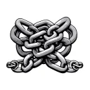 3 linked chains tattoo design idea