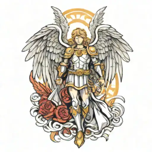 Saint Michael the Archangel tattoo design idea