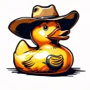 rubber duck with cowboy hat tattoo design idea