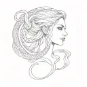 lunula, lilith, snake tattoo design idea