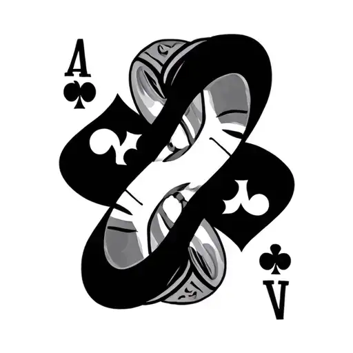 7 of hearts and 2 of spades playing card tattoo design idea