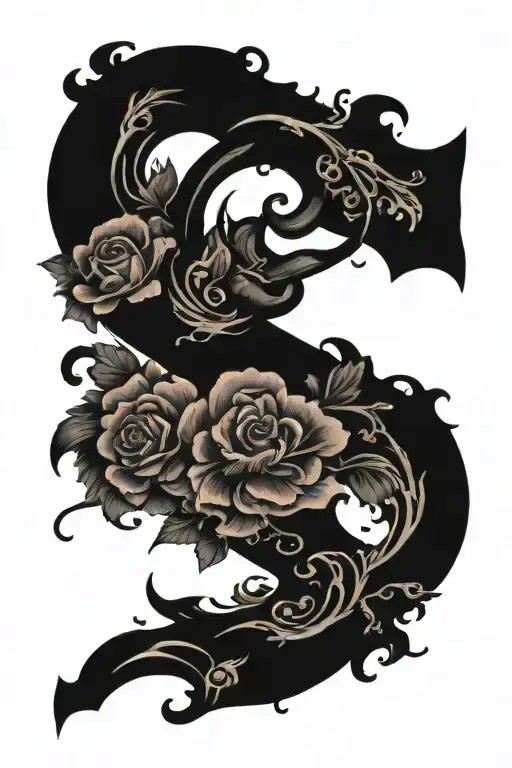 Black Letter G tattoo design idea