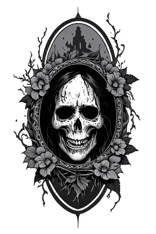 silent hill surrounded tattoo design idea