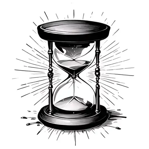 hourglass that shows the importance of time, and that there is no time to feel hatred or anger tattoo design idea