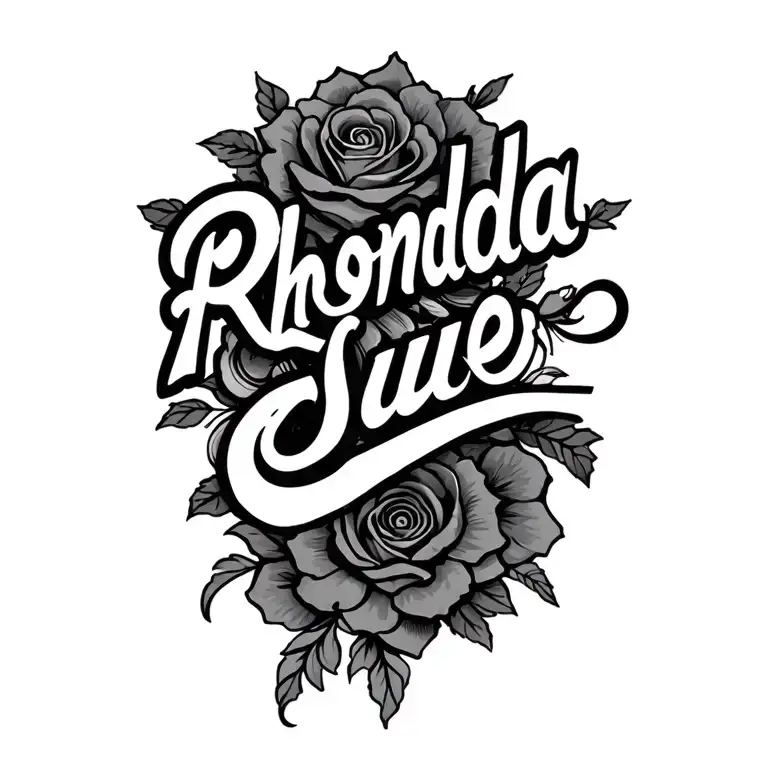 "Rhonda Sue" mother's name tattoo design idea