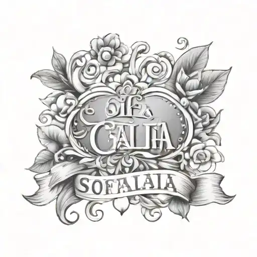 bellissima spelling with kids names Sofia and cali  tattoo design idea