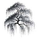 weeping willow tree tattoo design idea