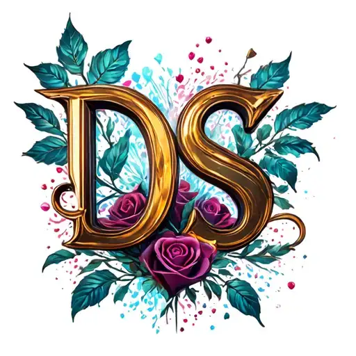 "DS " love symbol tattoo design idea
