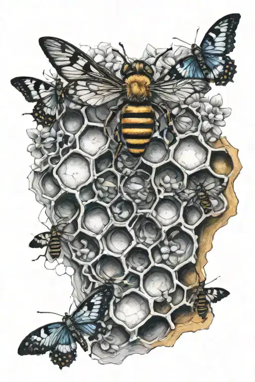 honeycomb and testosterone formula tattoo design idea