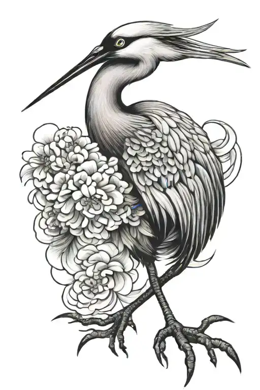 Crane Japanese inspired tattoo tattoo design idea