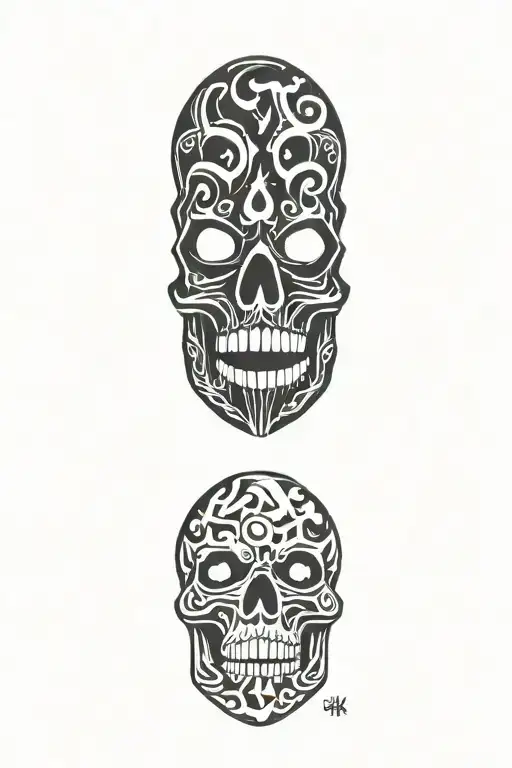 vigilante skull tattoo design idea