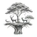 tree forest with animals and nature tattoo design tattoo design idea