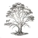 tree forest with animals and nature tattoo design tattoo design idea