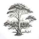 tree forest with animals and nature tattoo design tattoo design idea