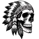 native American skull tattoo design idea