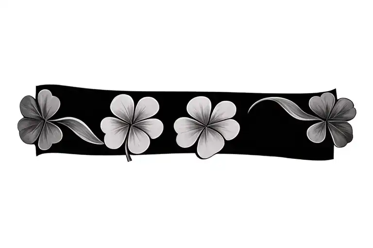 five leaf clover tattoo design idea