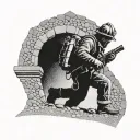 A firefighter exploring the Moab arches tattoo design idea