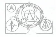 triple goddess symbol tattoo design idea