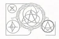 triple goddess symbol tattoo design idea