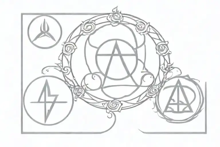triple goddess symbol tattoo design idea