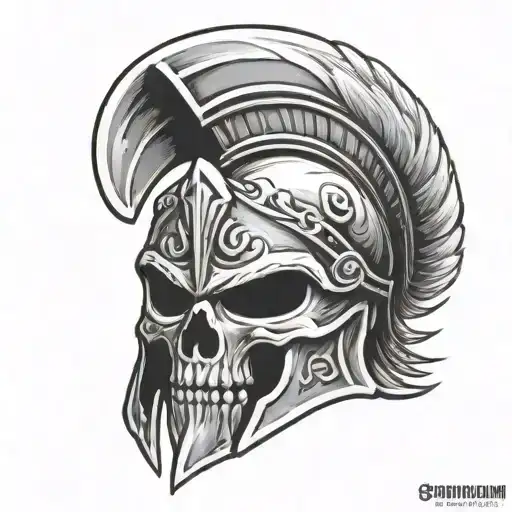 Spartan skull tattoo design idea
