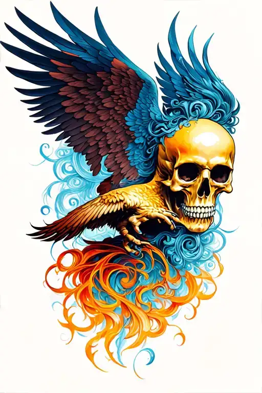 Cheat death angel tattoo design idea