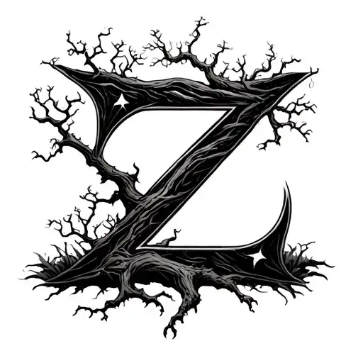 Poison Tree with letter Z tattoo design idea