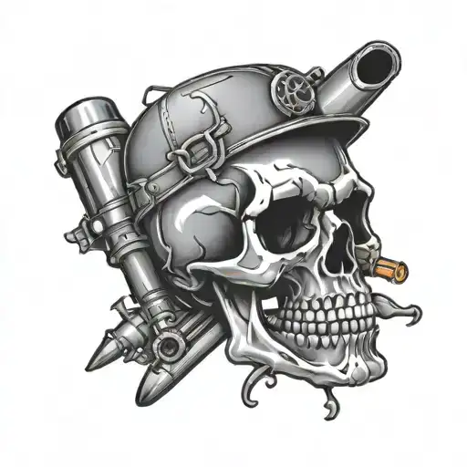 welding skull with torches  tattoo design idea