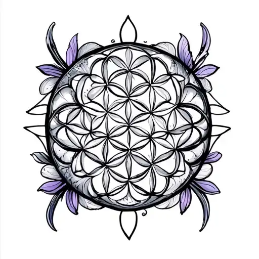 psychedelic flower of life tattoo design idea