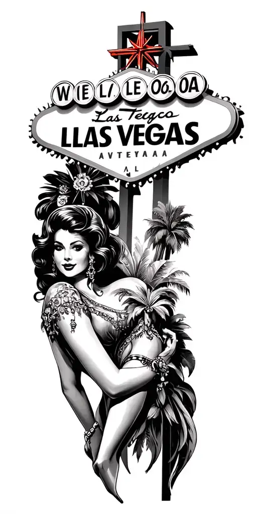 Las Vegas themes tattoo design idea