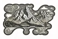 Teton mountains, Jaxon, Jace, Joy written tattoo design idea