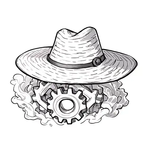 One piece straw hat with gear 5 smoke surrounding it, relatively small too tattoo design idea