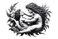 Greek mythology tattoo that represents fighting depression and anxiety tattoo design idea