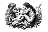 Greek mythology tattoo that represents fighting depression and anxiety tattoo design idea