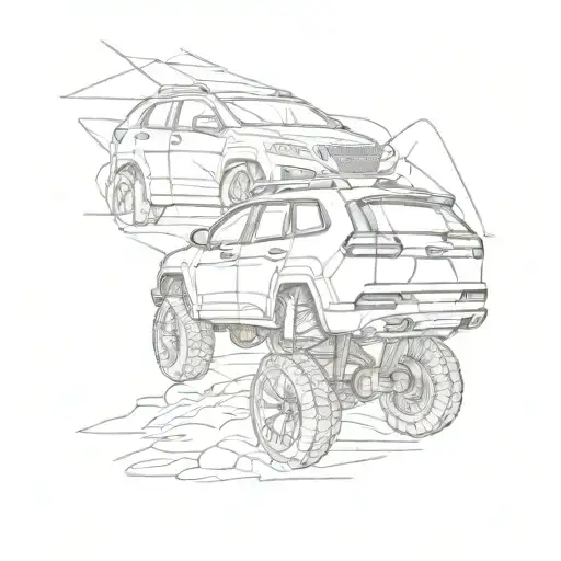lifted jeep cherokee tattoo design idea