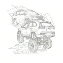 lifted jeep cherokee tattoo design idea